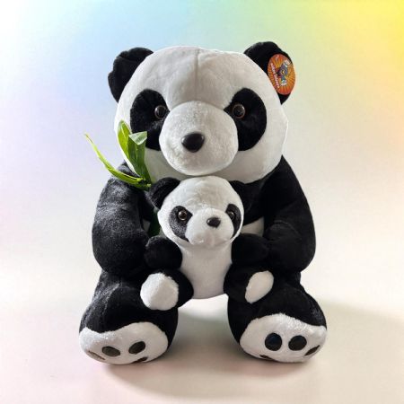 NEW Panda with baby & bamboo 40cm