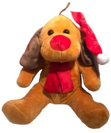 Christmas Dog with hat & scarf | 415