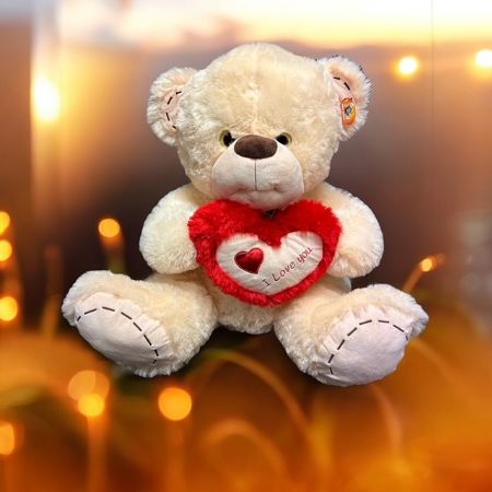Cream & Brown bear with heart 40cm/16"