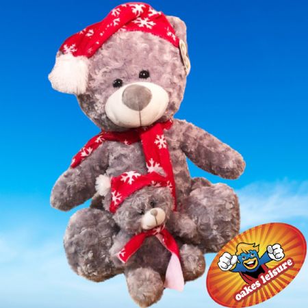 Case Grey Christmas bear 40cm(18) - NC