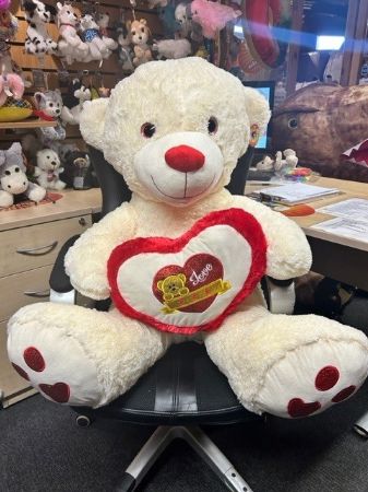 Large cream bear with heart 80cm | OLX2242