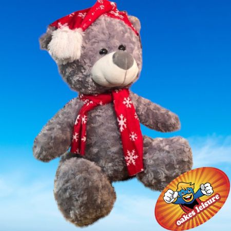 Grey Christmas bear 80cm