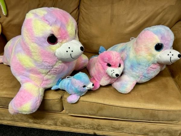 Pastel seal soft toy