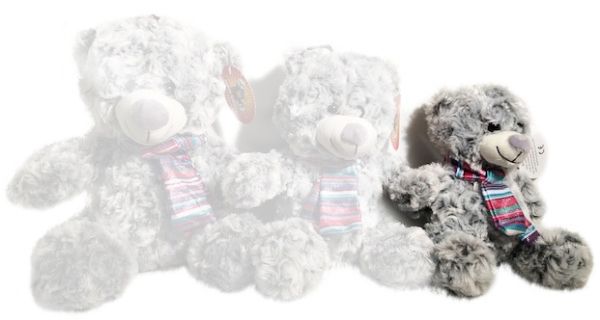 Soft grey rose fur bear size 1 | 393