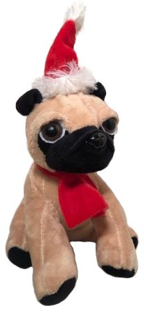 Christmas pug 18cm